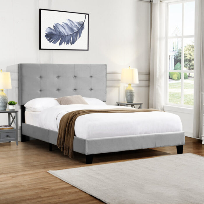 Courtdale Upholstered Metal Platform Bed - Chic Decora