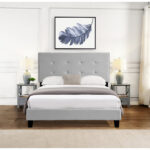 Courtdale Upholstered Metal Platform Bed - Chic Decora