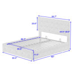 Cowana Upholstered Platform Bed with a Hydraulic Storage System - Chic Decora