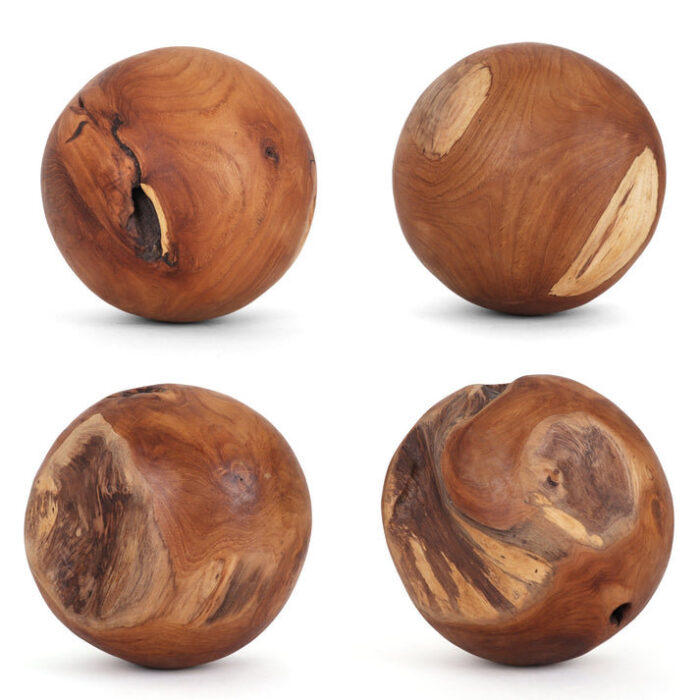 Cowden Handmade Decorative Teak Ball 10″ - Chic Decora