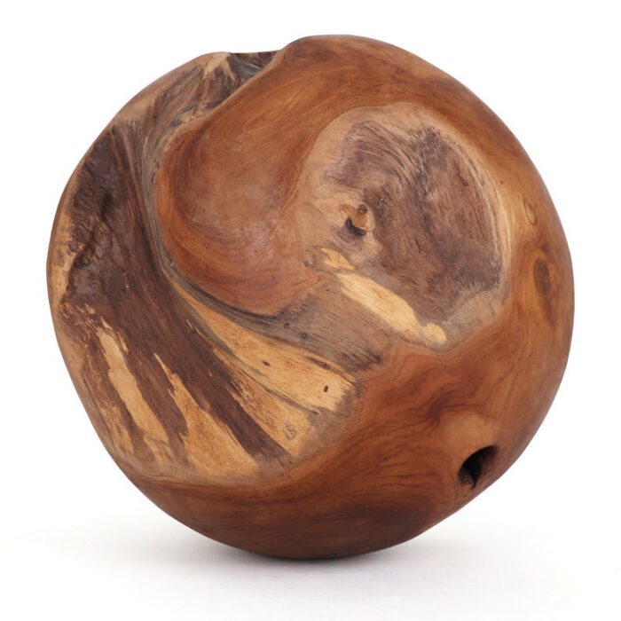 Cowden Handmade Decorative Teak Ball 10″ - Chic Decora