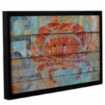 Crab on Wood by Cora Niele Graphic Art on Canvas - Chic Decora