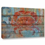 Crab on Wood by Cora Niele Graphic Art on Canvas - Chic Decora