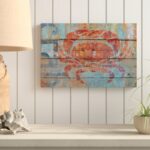 Crab on Wood by Cora Niele Graphic Art on Canvas - Chic Decora