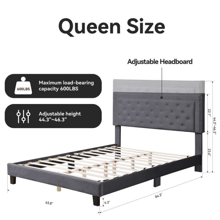 Cullin Tufted Upholstered Low Profile Platform Bed - Chic Decora