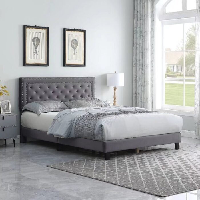 Cullin Tufted Upholstered Low Profile Platform Bed - Chic Decora