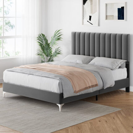 Cyndi Upholstered Platform Bed - Chic Decora