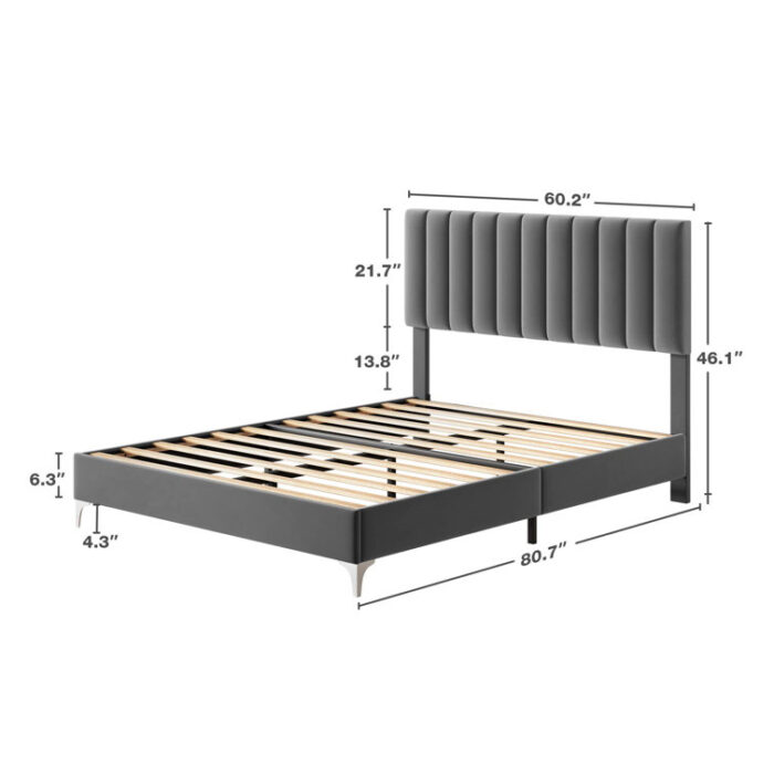 Cyndi Upholstered Platform Bed - Chic Decora