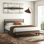 Danise Low Profile Metal Frame Platform Bed with Headboard - Chic Decora