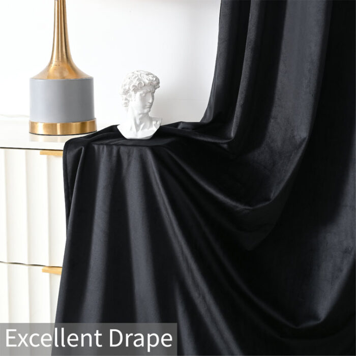 Deavion Velvet Solid Color Metal Grommets Room Darkening Curtain Panels (Set of 2 ) (Set of 2) - Chic Decora