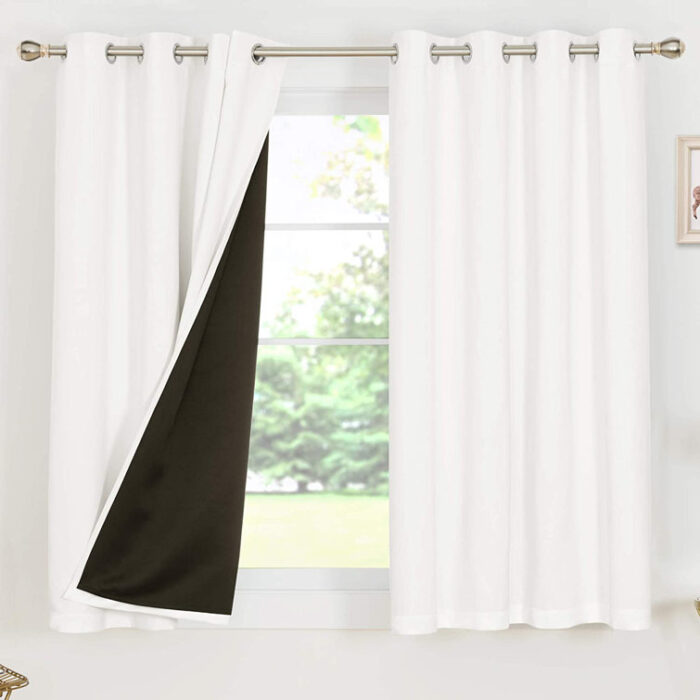 Deconovo 100 Percent Blackout with Liner Grommet Curtain Panel Pair (Set of 2) - Chic Decora