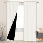 Deconovo 100 Percent Blackout with Liner Rod Pocket Curtain Panel Pair (Set of 2) - Chic Decora