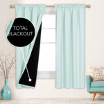 Deconovo 100 Percent Blackout with Liner Rod Pocket Curtain Panel Pair (Set of 2) - Chic Decora