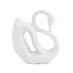 Decorative Matte White Elegant Swan Ceramic Statue - Chic Decora