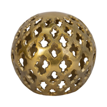 Decorative Metal Orb Contemporary Cut-Out Aluminum Orb Sculpture - Chic Decora