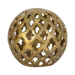 Decorative Metal Orb Contemporary Cut-Out Aluminum Orb Sculpture - Chic Decora