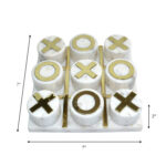 Decorative Tic Tac Toe Game Contemporary Stylish and Gold Marble Family Game Night - Chic Decora