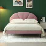 Deeb Tufted Upholstered Flower Silhouette Headboard Platform Bed - Chic Decora