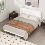 Deeb Upholstered Platform Bed Frame with Wingback Headboard - Chic Decora