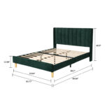 Deeb Upholstered Platform Bed Frame with Wingback Headboard - Chic Decora