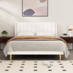 Deeb Upholstered Platform Bed Frame with Wingback Headboard - Chic Decora