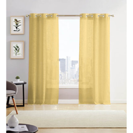 Ladner Light Filtering Grommet Top Curtain Panel Pair (Set of 2) - Chic Decora