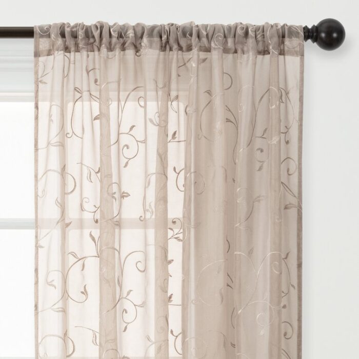 Delicia Polyester Sheer Curtain Pair (Set of 2) - Chic Decora