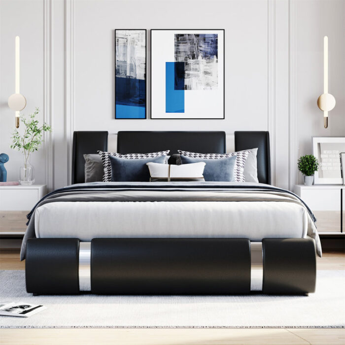 Demeatrice Platform Bed with a Hydraulic Storage System, Upholstered Bed, Bed Frame - Chic Decora