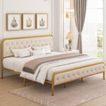 Demi-Louise Velvet Upholstered Luxury Platform Bed - Chic Decora