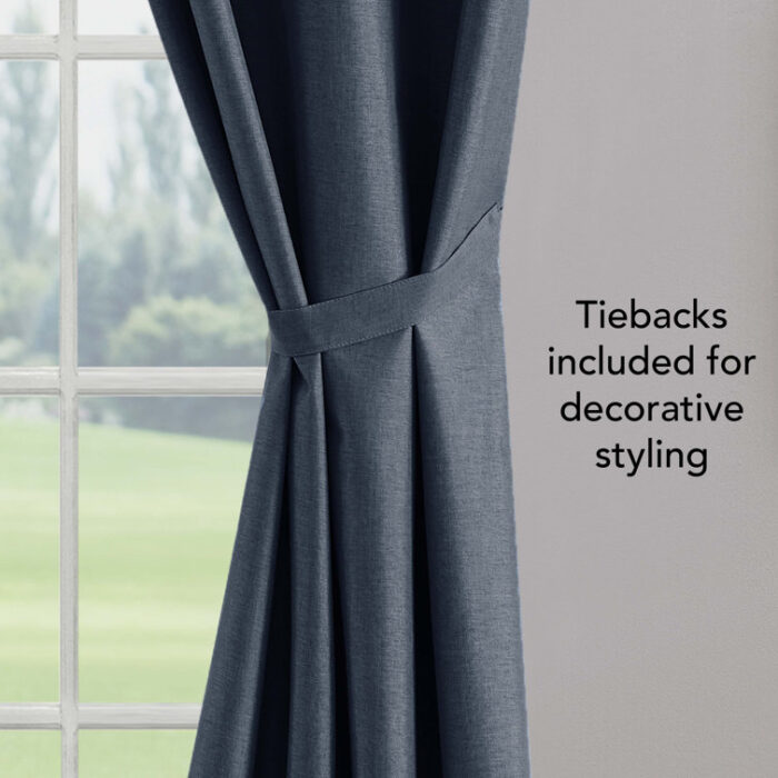 Denelle Solid Color Blackout Thermal Grommet Curtain Panels (Set of 2) - Chic Decora