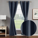 Denelle Solid Color Blackout Thermal Grommet Curtain Panels (Set of 2) - Chic Decora