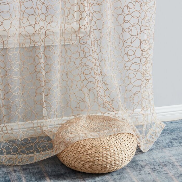 Denis Polyester Semi Sheer Curtain Pair (Set of 2) - Chic Decora