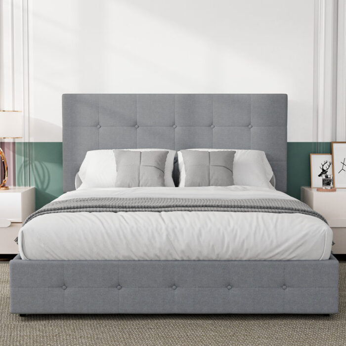 Deyani Upholstered Metal Platform Storage Bed - Chic Decora