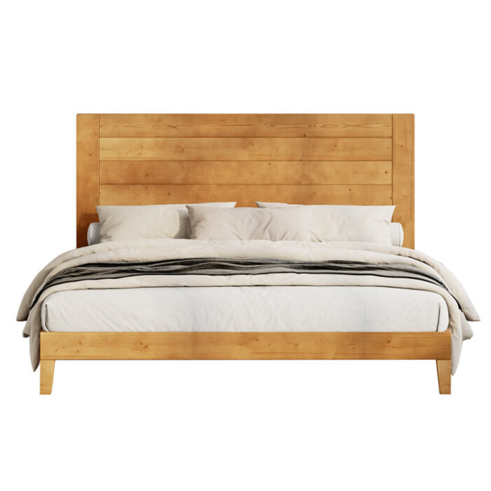 Dezera Solid Wood Platform Bed With 48.6” Headboard - Chic Decora