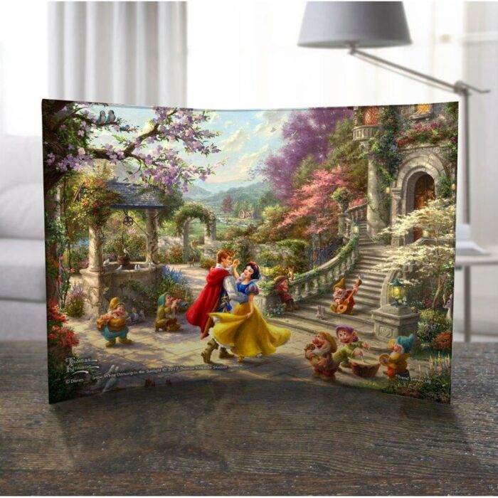 Disney Snow White and the Seven Dwarves Dancing with the Prince Curved Acrylic Print - Chic Decora