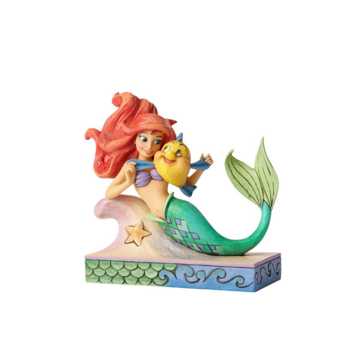 Disney Traditions Ariel with Flounder Figurine 5.3in H - Chic Decora