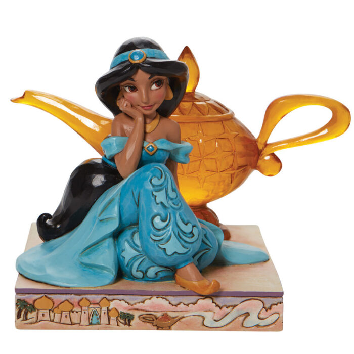 Disney Traditions Jasmine & Genie Lamp Figurine 5.3in H - Chic Decora