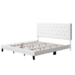 Ditoro Vegan Leather Metal Slat Bed - Chic Decora