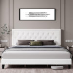 Ditoro Vegan Leather Metal Slat Bed - Chic Decora