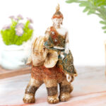 Djarir Rustic Polyresin Elephant Figurine, Vintage Beige Spiritual Decor - Chic Decora