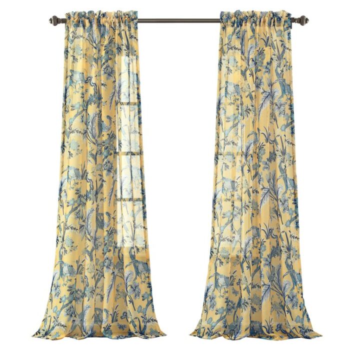 Dolores Polyester Sheer Curtain Pair (Set of 2) - Chic Decora