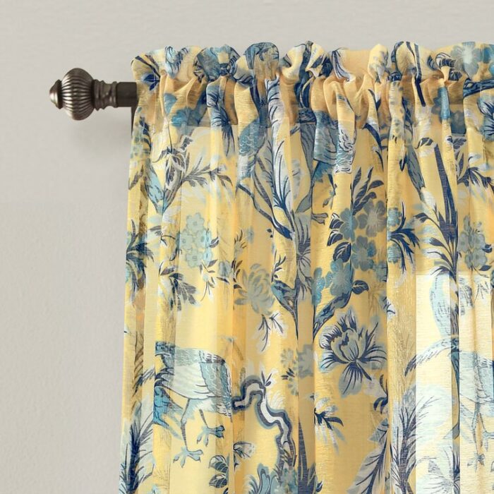 Dolores Polyester Sheer Curtain Pair (Set of 2) - Chic Decora