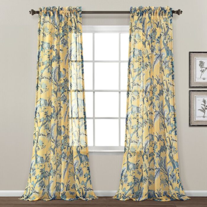 Dolores Polyester Sheer Curtain Pair (Set of 2) - Chic Decora