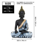 Doniya Small Polyresin Buddha Statue – Black Zen Home & Meditation Decor - Chic Decora