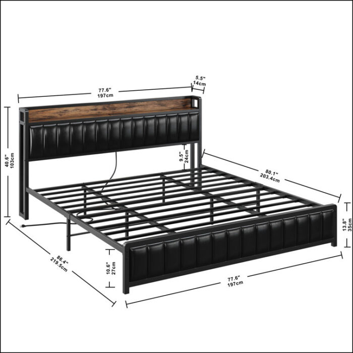 Dontez Upholstered Metal Bookcase Bed - Chic Decora