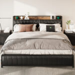 Dontez Upholstered Metal Bookcase Bed - Chic Decora