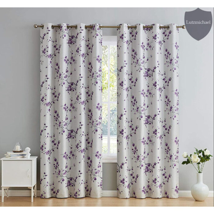 Dorcia Floral Light Dimming Rod Pocket Window Curtain Panels Set for Bedroom (Set of 2) - Chic Decora