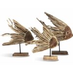 Driftwood Fish On Stand Handmade Animals Statue - Chic Decora