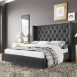 Dryden Upholstered Wingback Bed - Chic Decora