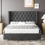 Dryden Upholstered Wingback Bed - Chic Decora